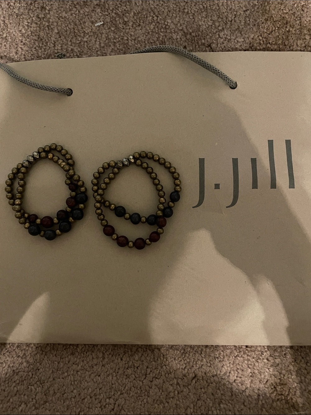 J. Jill Gold-Tone and Mixed Bead Stretch Bracelet Set